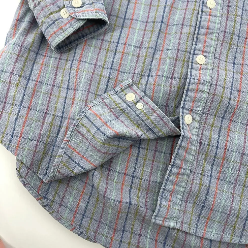 L.L. Bean Vintage 100% Cotton Button Down Shirt Long Sleeve 80s Large Tall